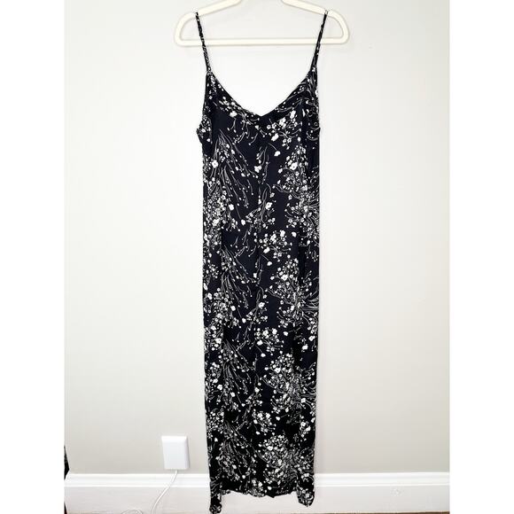 Reformation Womens Harlowe Maxi Dress Floral-Print Crepe V-Neck Black Size 10 - Picture 4 of 9